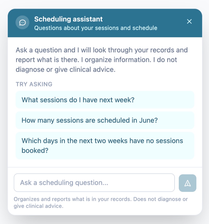 Assistant answering scheduling questions