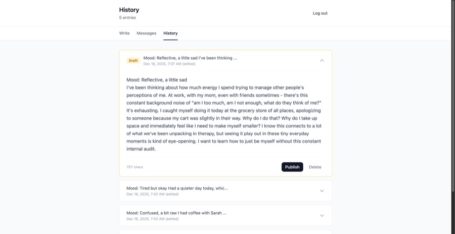 Expand entries to review