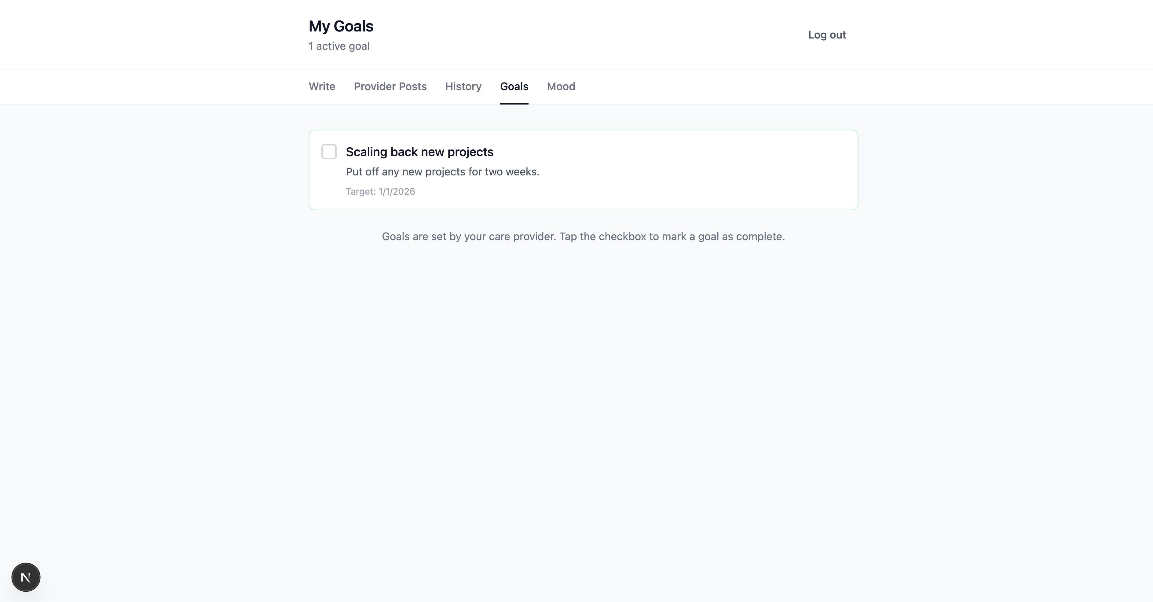 Track treatment goals