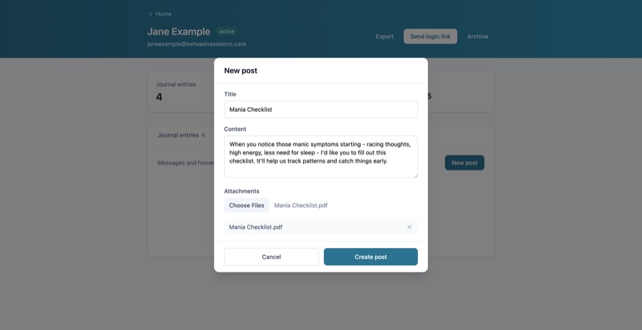 Send posts to clients