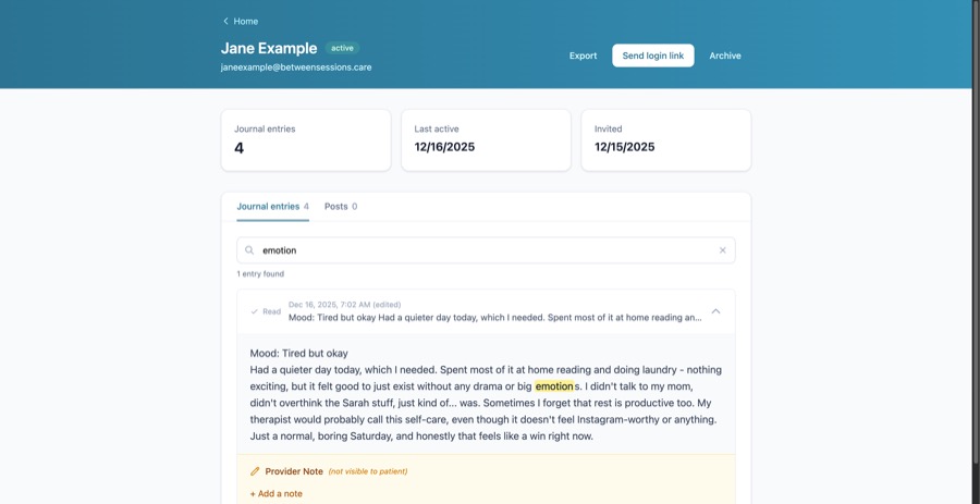 Search through journals